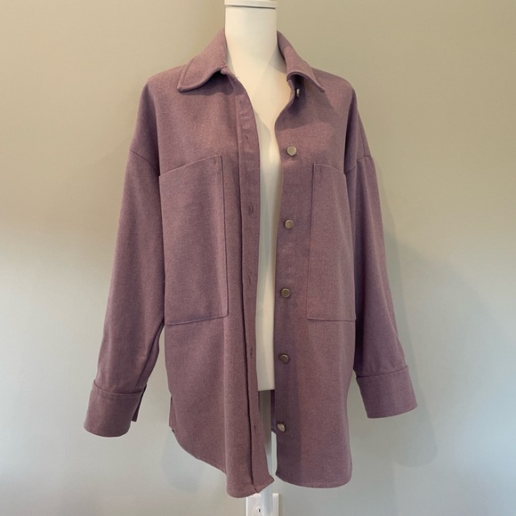 Lavender ZARA Shacket - Metal Buttons - Picture 2 of 9